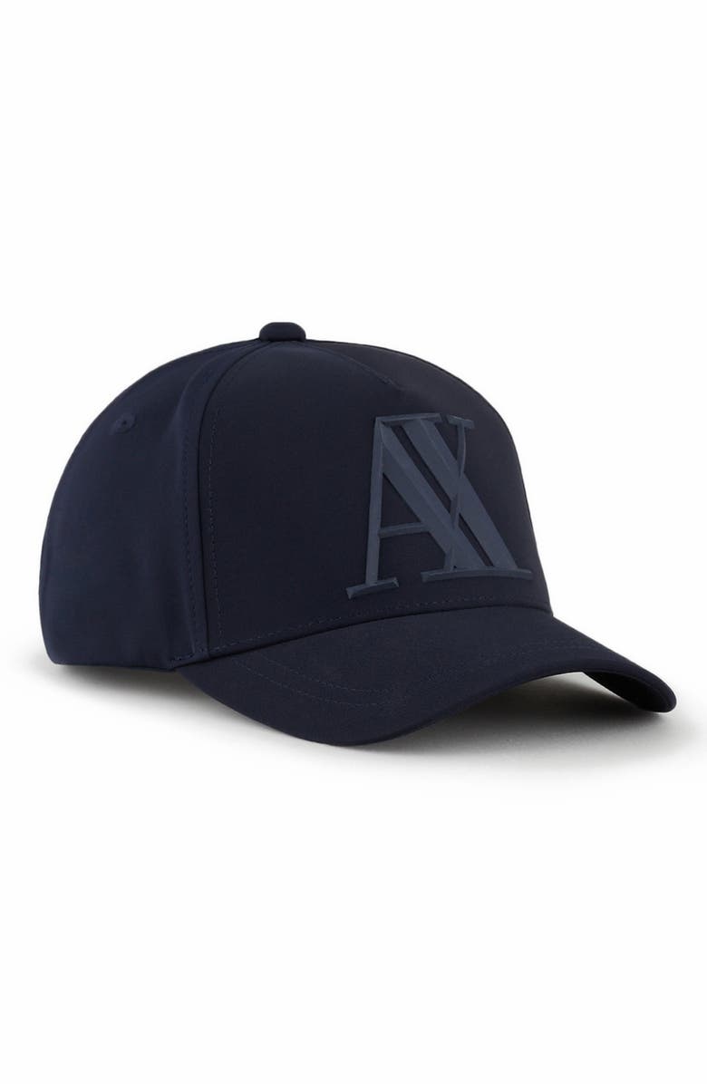 Armani Exchange Rubber Logo Baseball Cap, Main, color, 