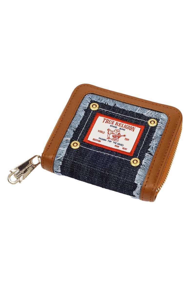 Small Frayed Edge Wallet, Alternate, color, DARK DENIM
