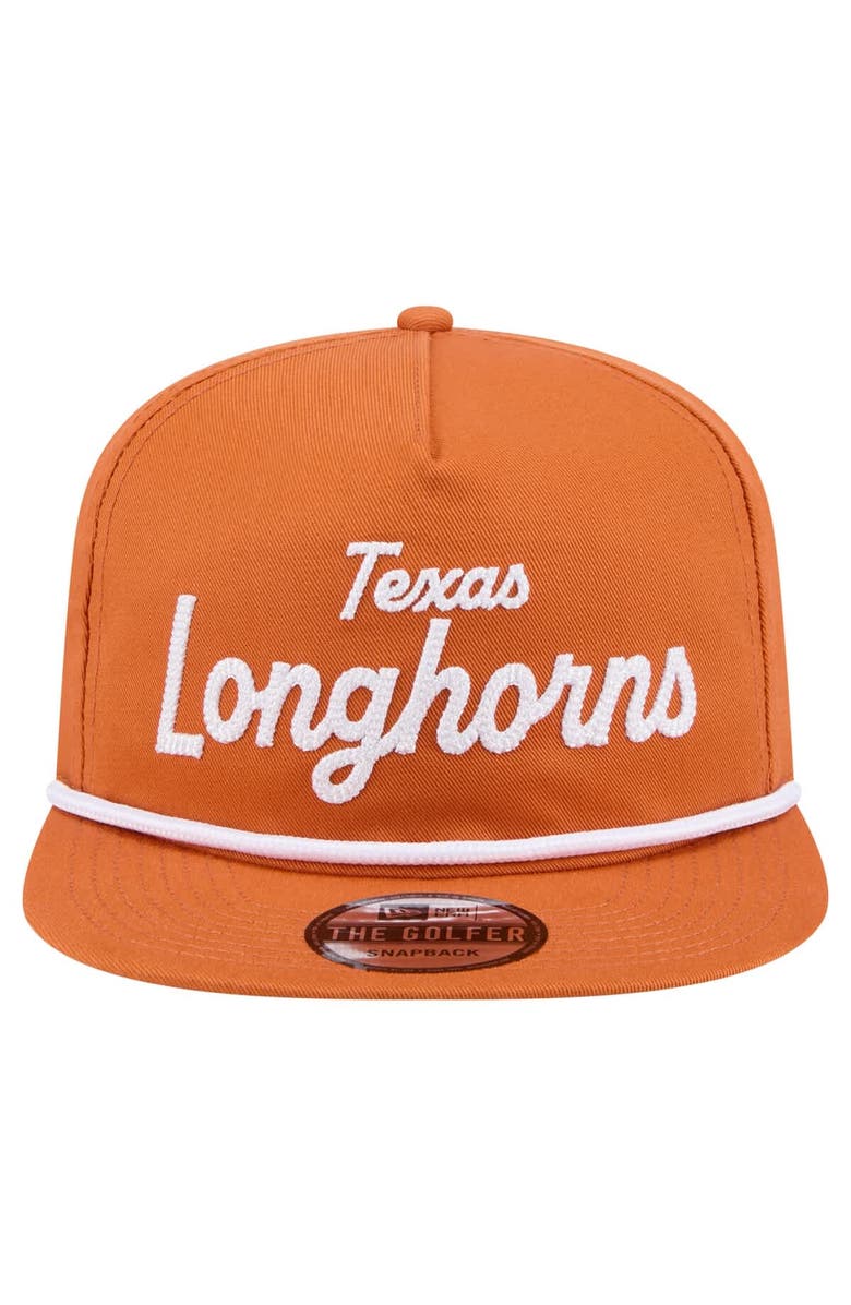 New Era Men's New Era Texas Orange Texas Longhorns Adventure Team Text Golfer Snapback Hat, Alternate, color, 