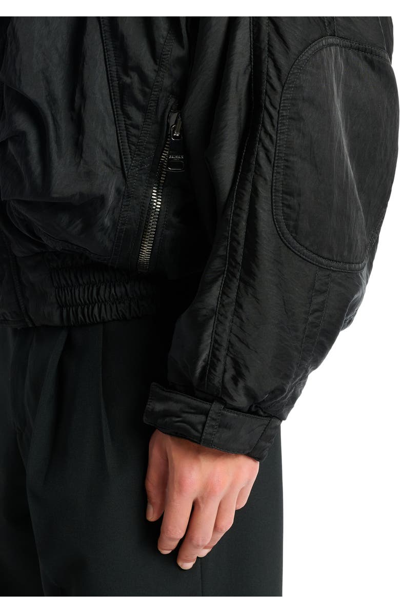 Balmain bomber jacket in textured nylon, Alternate, color, 