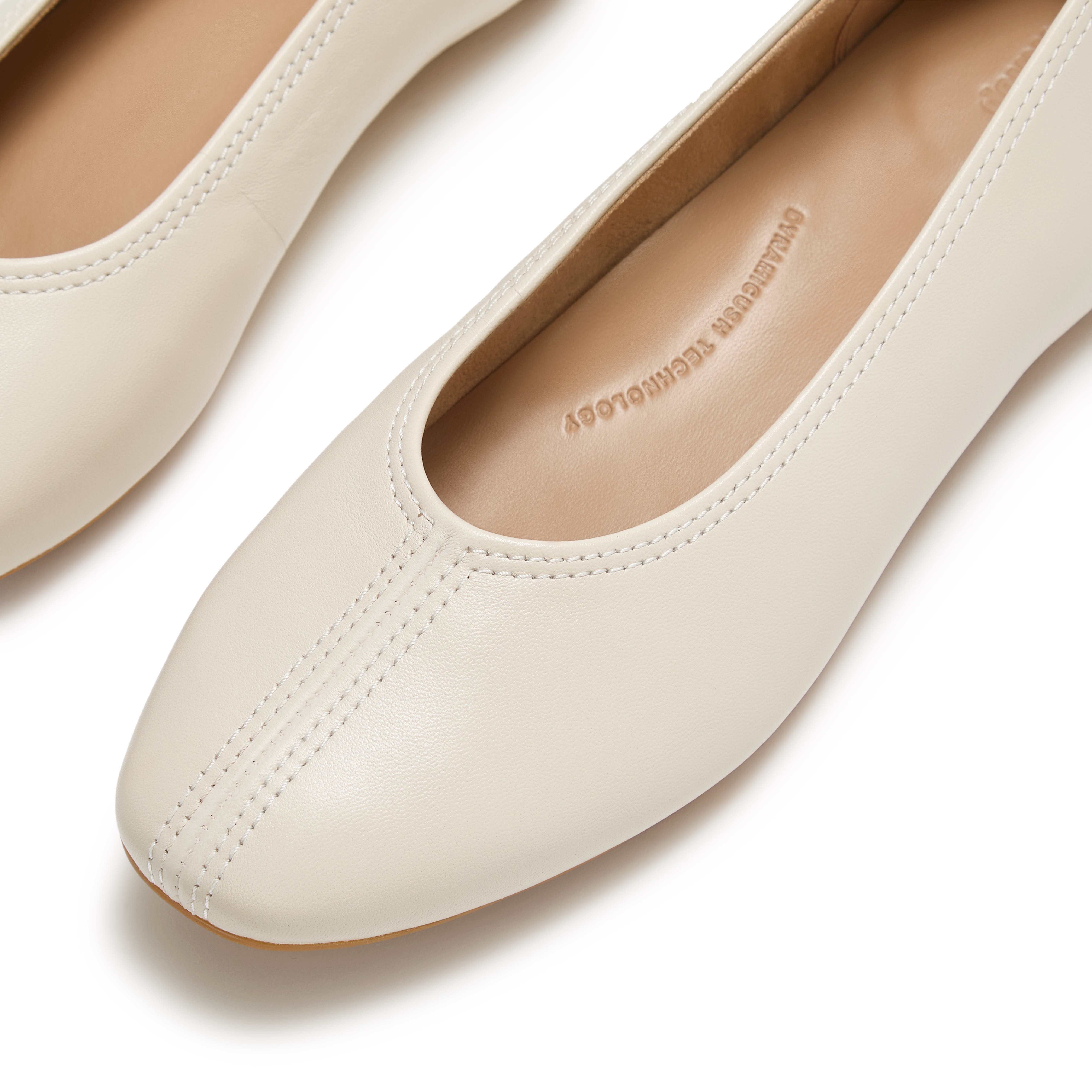 Delicato High Cut Soft Leather Ballet Flats, Alternate, color, Paris Beige