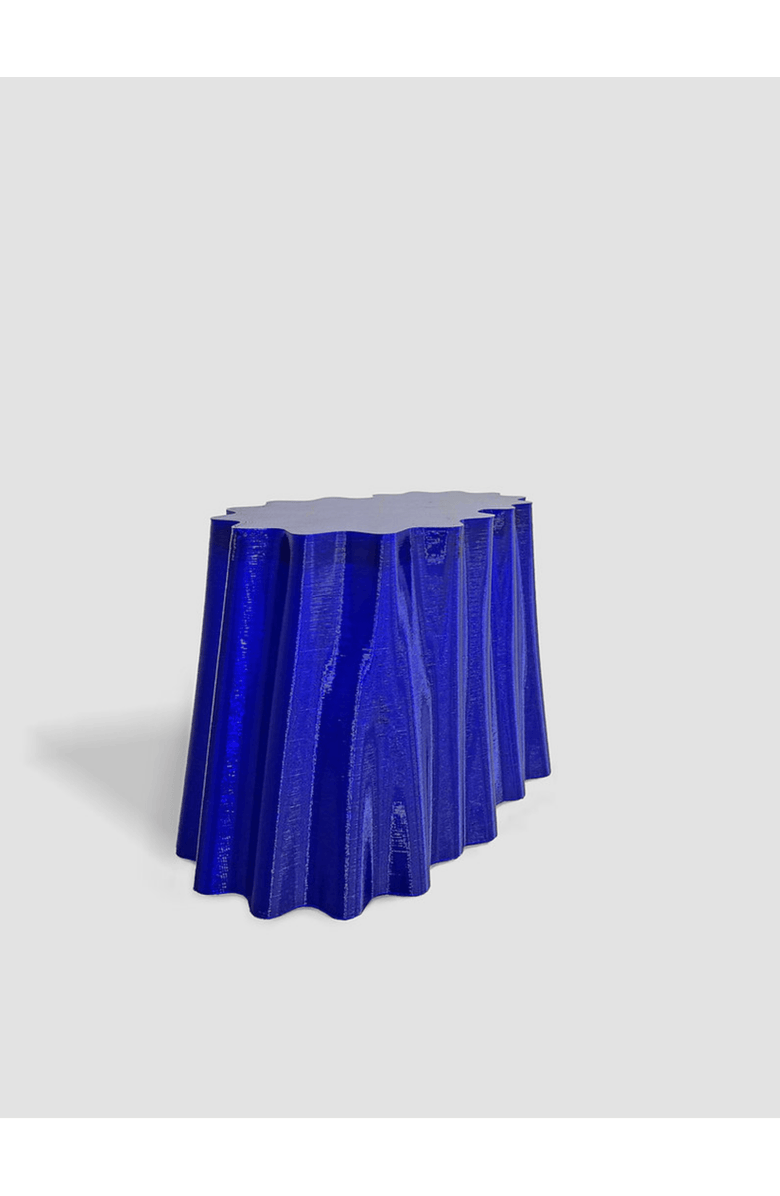 Form & Seek Luxury 3D Printed Abstract Stool, Main, color, Blue