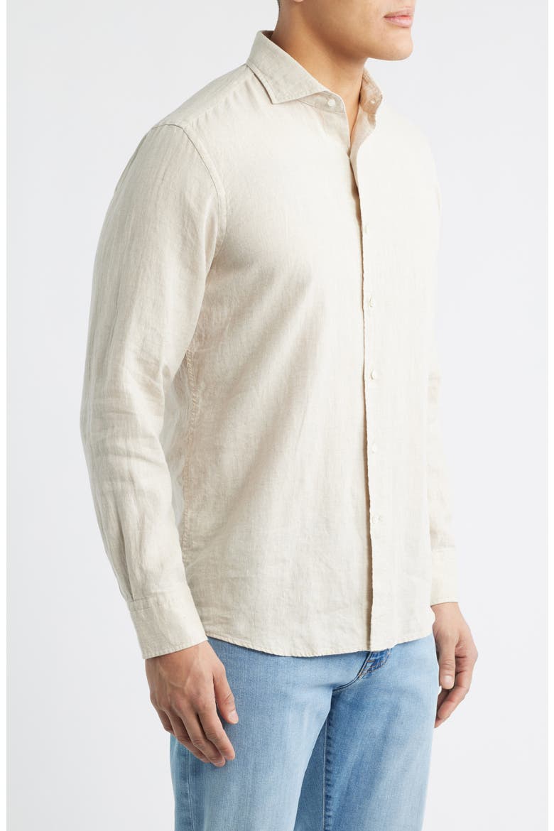Astino Lino Tailored Fit Linen Button-Up Shirt, Alternate, color, TRUFFLE