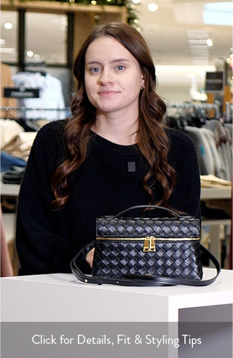 Thea Woven Faux Leather Top Handle Crossbody Bag, sales video thumbnail