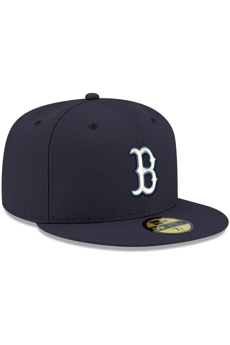 Men's New Era Navy Boston Red Sox White Logo 59FIFTY Fitted Hat, Alternate, color, NAVY