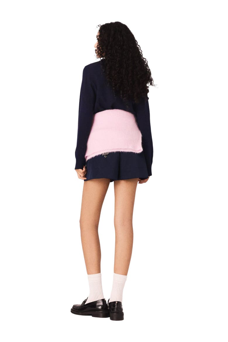 Round-neck slogan sweater, Alternate, color, Navy