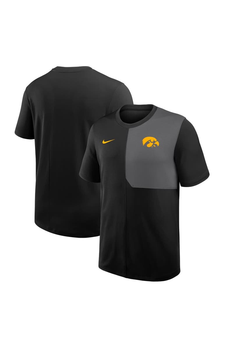Nike Men's Nike Black Iowa Hawkeyes 2025 Sideline UV Performance Coach T-Shirt, Main, color, Black