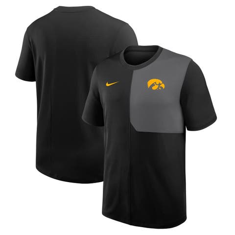 Men's Nike Black Iowa Hawkeyes 2025 Sideline UV Performance Coach T-Shirt