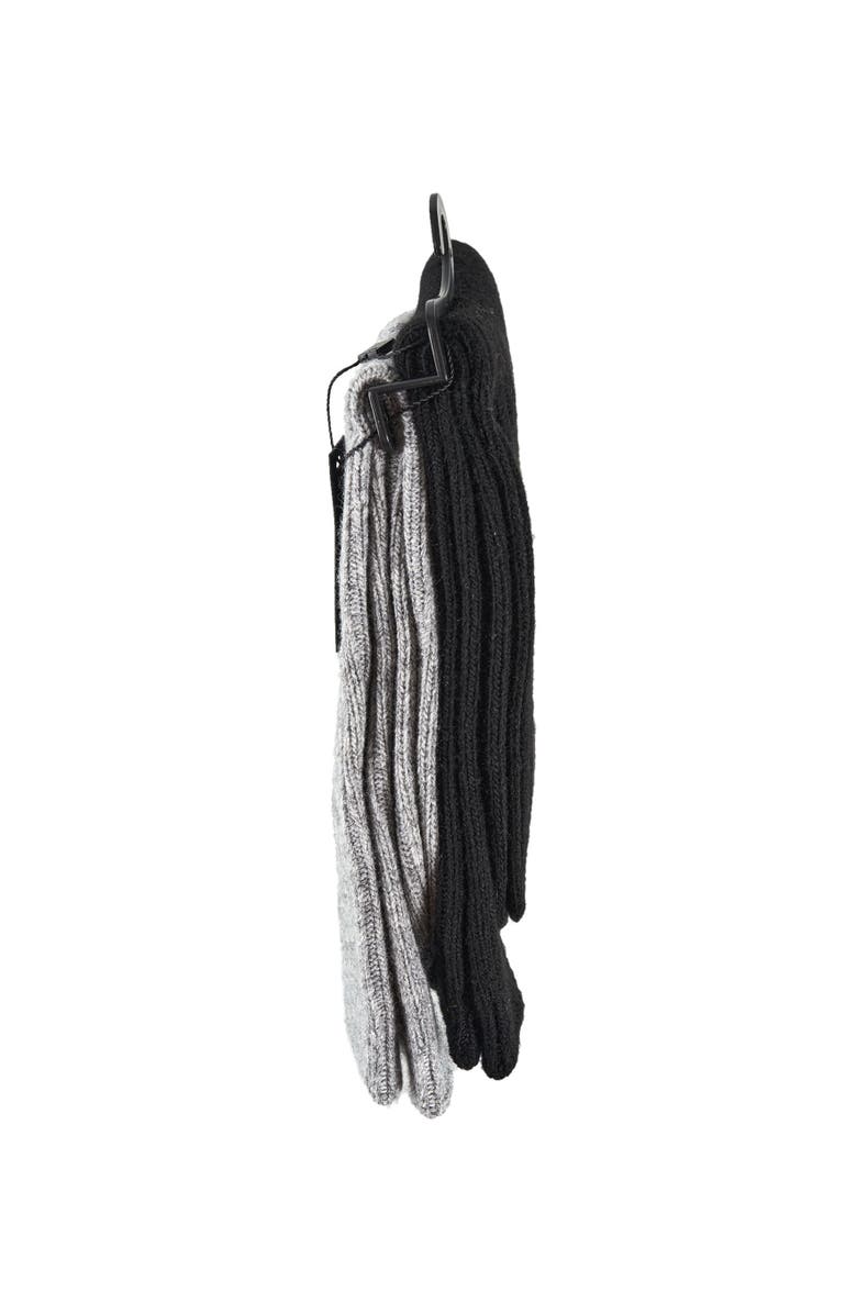 French Connection Cashmere Flat Crew Sock 2-Pack, Alternate, color, Grey Black