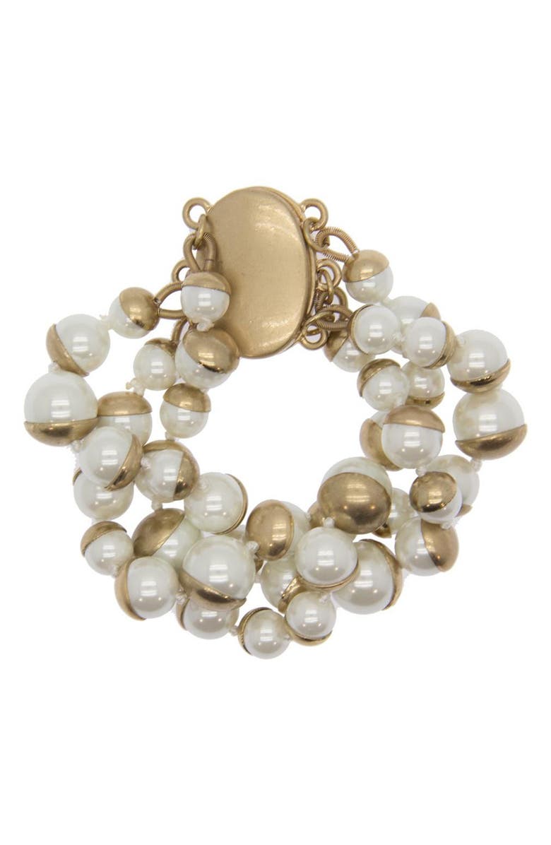 SAACHI 8-10mm Freshwater Pearl Bracelet with Magnetic Clasp, Alternate, color, 