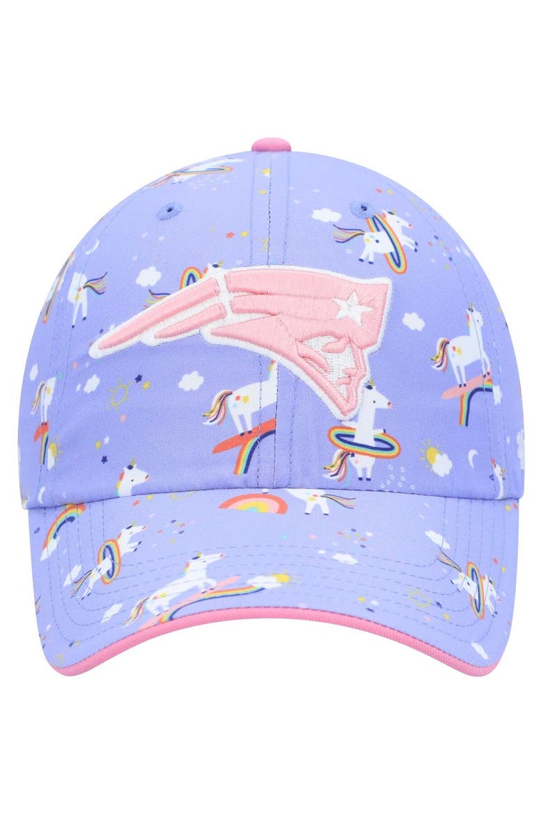 Girls Preschool '47 Purple New England Patriots Unicorn Clean Up Adjustable Hat, Alternate, color, Purple