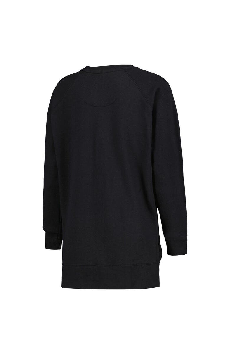 PRESSBOX Women's Pressbox Black Iowa Hawkeyes Steamboat Animal Print Raglan Pullover Sweatshirt, Alternate, color, 