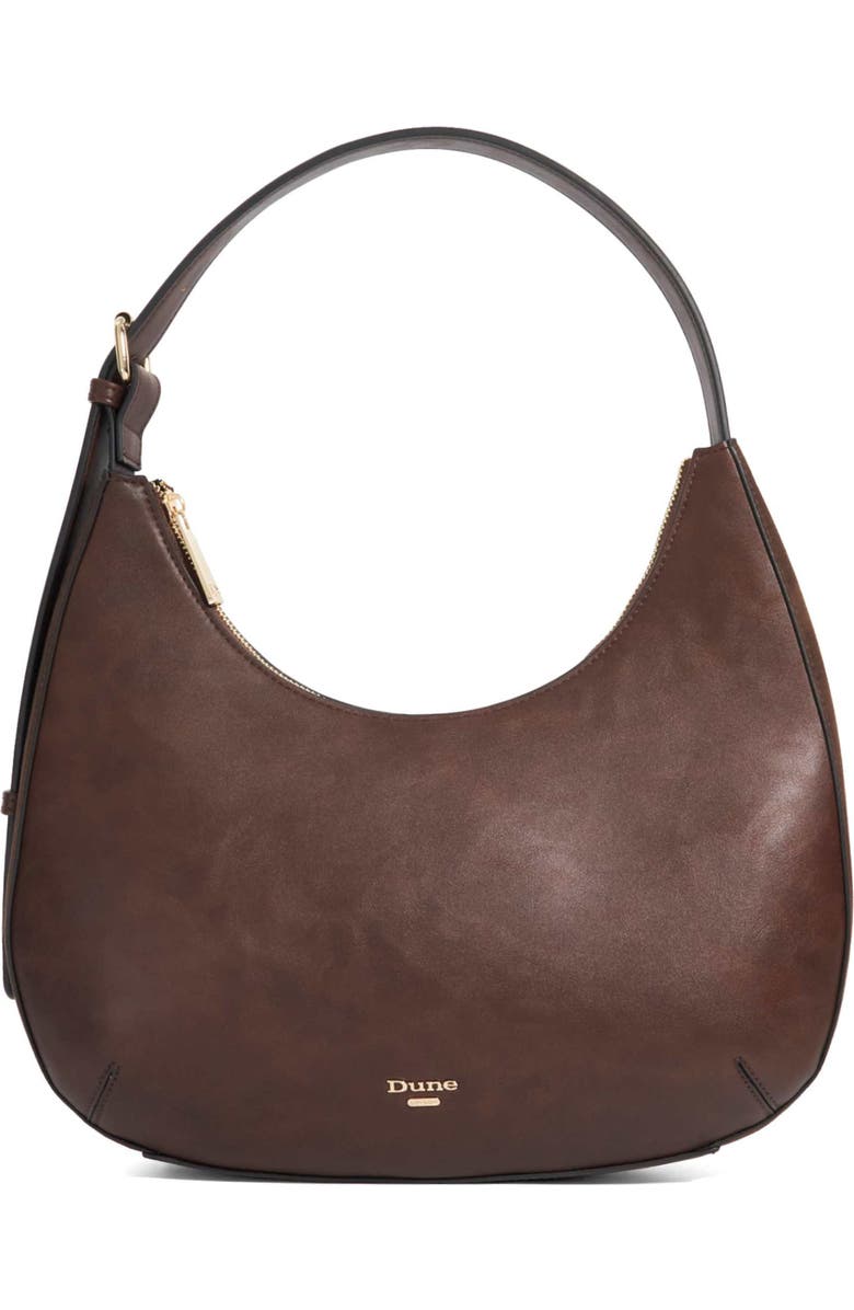 Dune London Daintilies Faux Leather Shoulder Bag, Main, color, Dark Brown