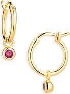 Missoma October Birthstone Mini Charm Hoop Earrings