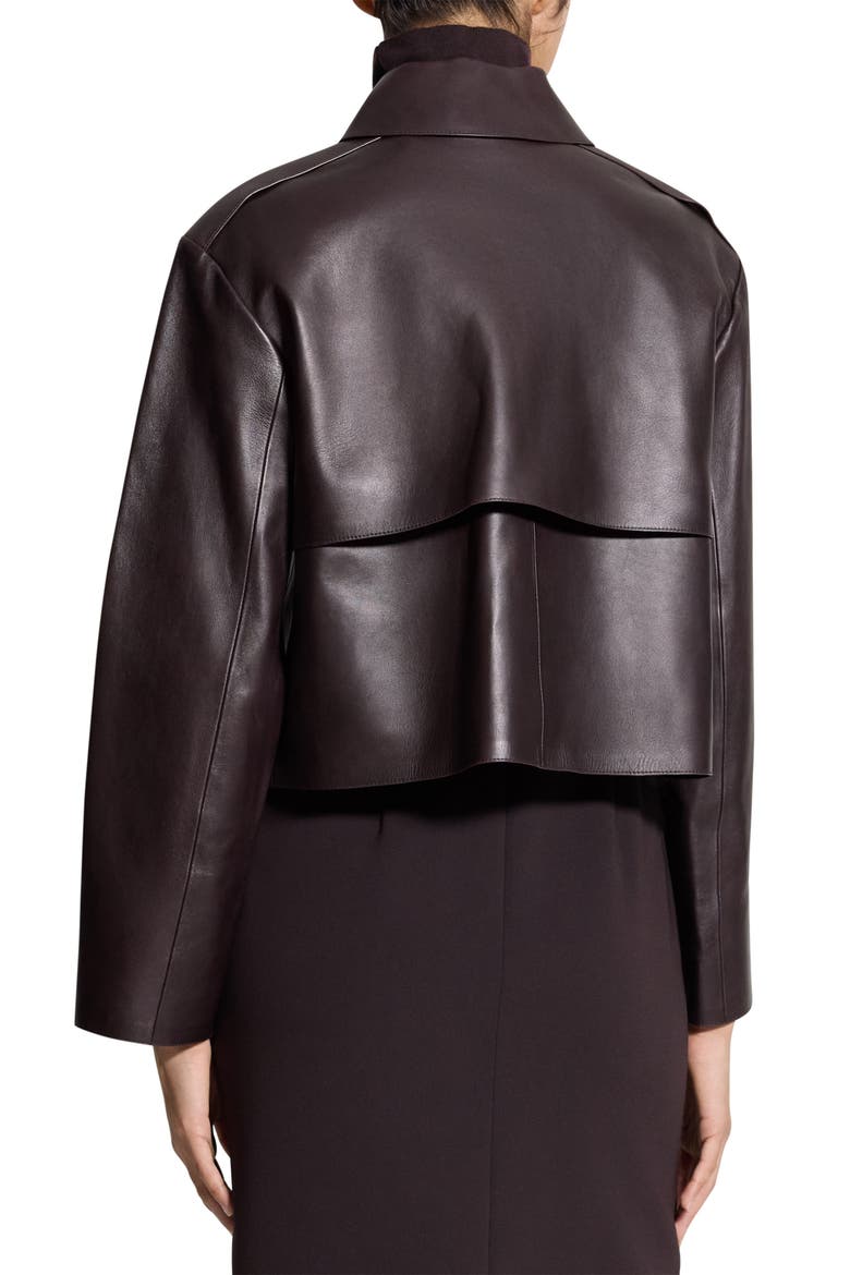 Crop Leather Jacket, Alternate, color, CACAO - DAJ