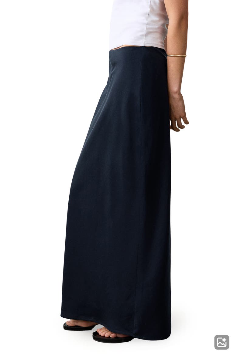 Bias Cut Maxi Skirt, Alternate, color, DARK NAVY