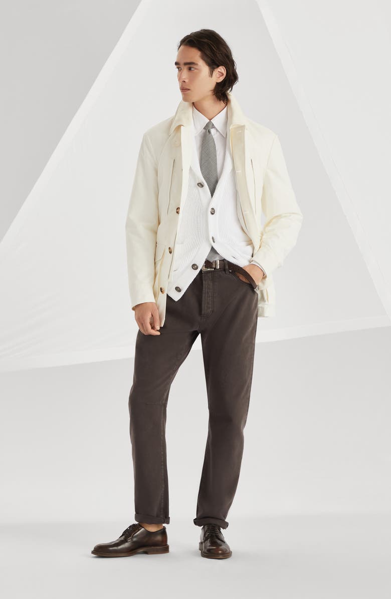 Brunello Cucinelli Garment-dyed denim trousers, Alternate, color, 