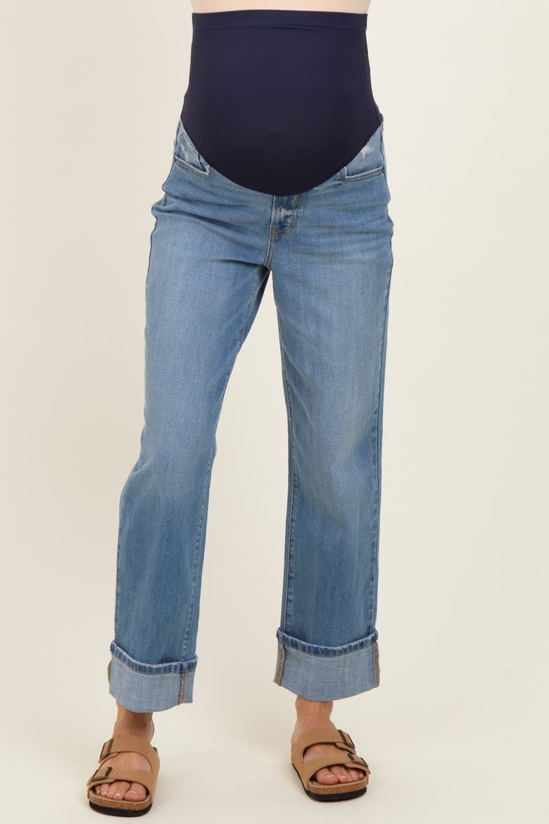 Maternity Dad Jean With Cuff, Alternate, color, Blue