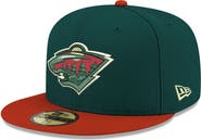 New Era Men's New Era  Green Minnesota Wild Core Logo Two-Tone 59FIFTY Fitted Hat