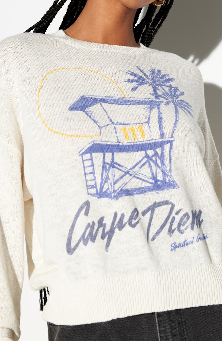 Spiritual Gangster Carpe Diem Venice Sweater, Alternate, color, White