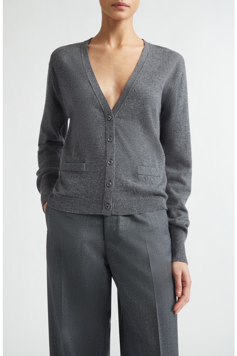 Virgin Wool Cardigan, Main, color, DARK GREY