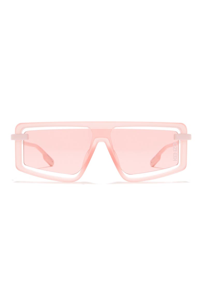 73mm Flat Top Shield Sunglasses, Main, color, MATTE PINK VIOLET