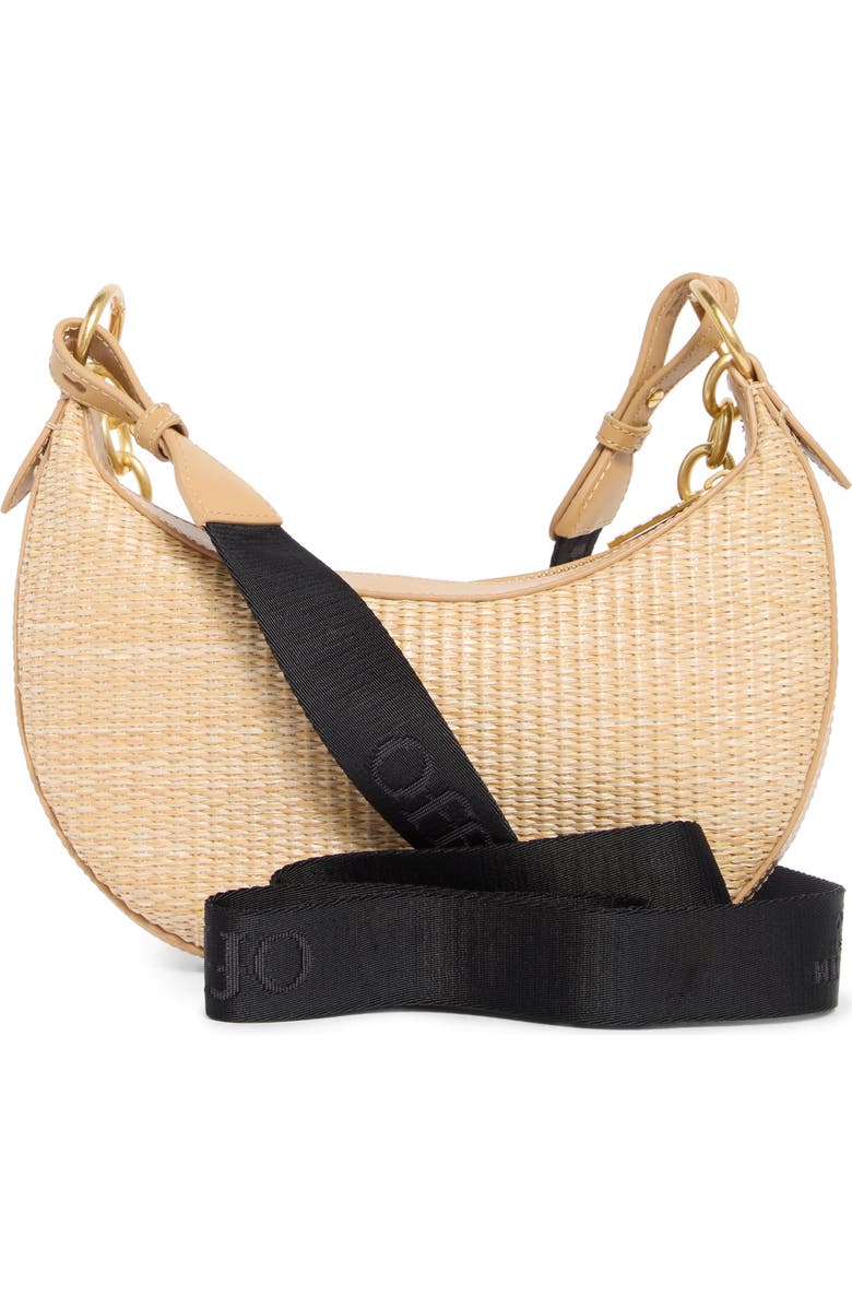 Off-White Hemisphere Woven Hobo Bag, Alternate, color, Natural