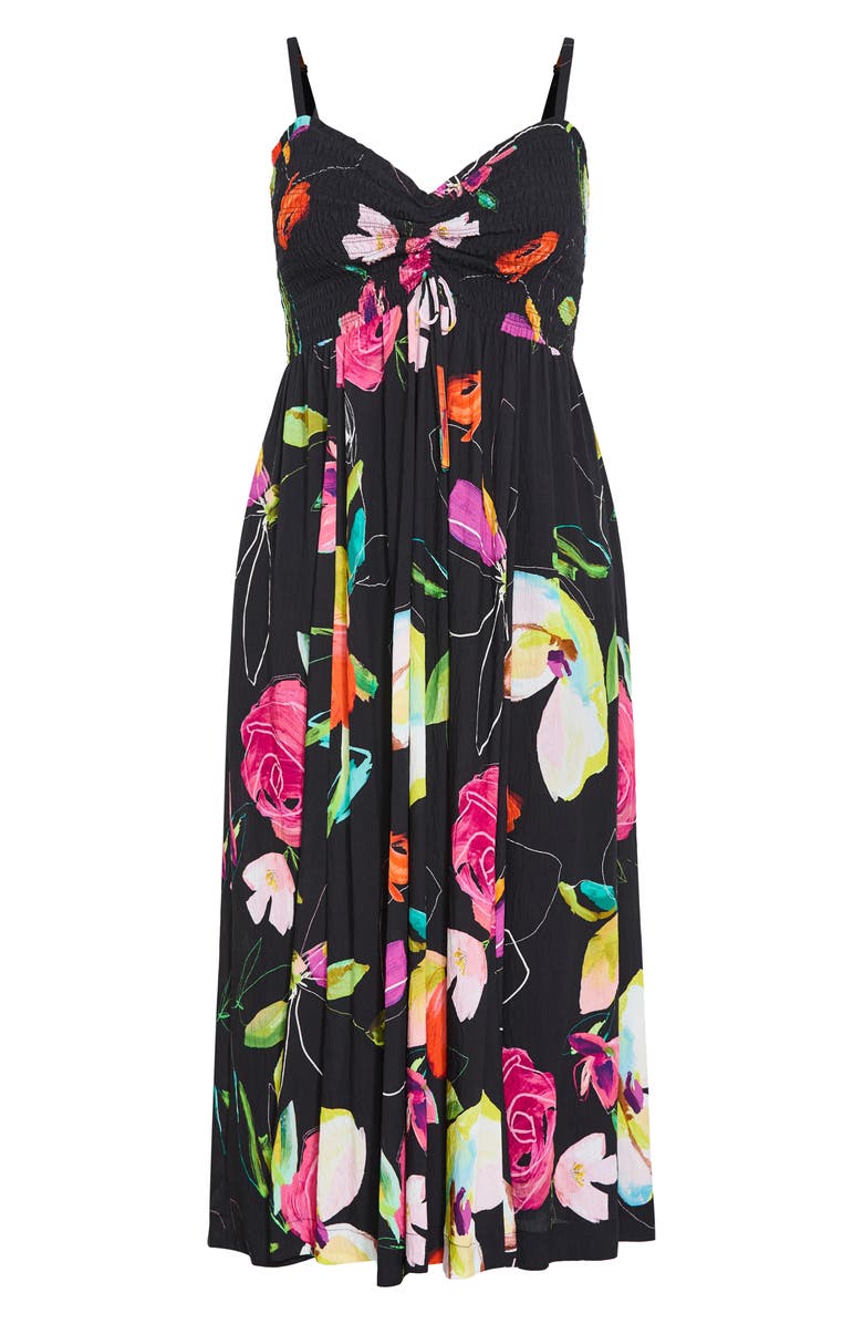 City Chic Malina Print Maxi Dress, Alternate, color, Floral Sketch
