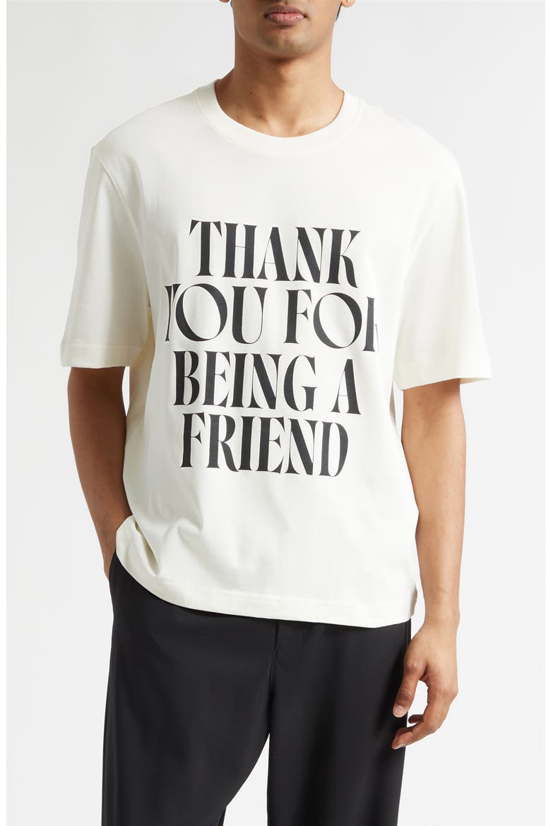 Boxy Cotton Graphic T-Shirt, Main, color, BLANC CREME