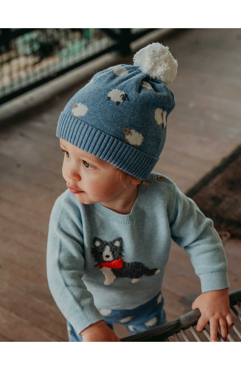Purebaby On The Farm Beanie, Alternate, color, Sheep Jacquard