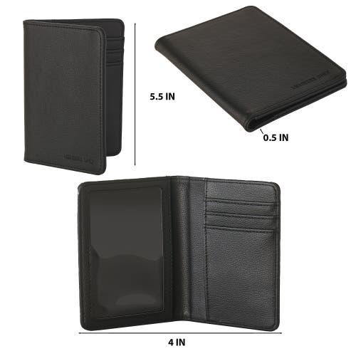 Members Only Passport Holder, Bifold Wallet With Secure Card Slots In Black