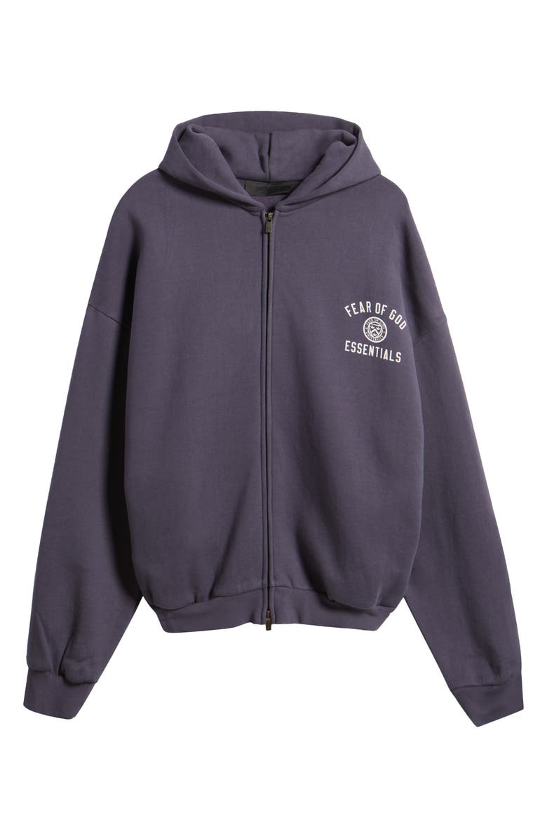 Fear of God Essentials Heavyweight Fleece Logo Zip Hoodie, Alternate, color, 