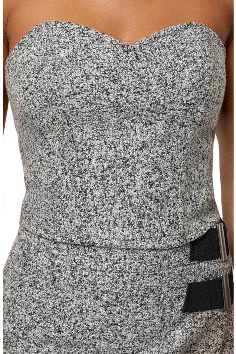 All You Need Strapless Tweed Top, Alternate, color, GRAY