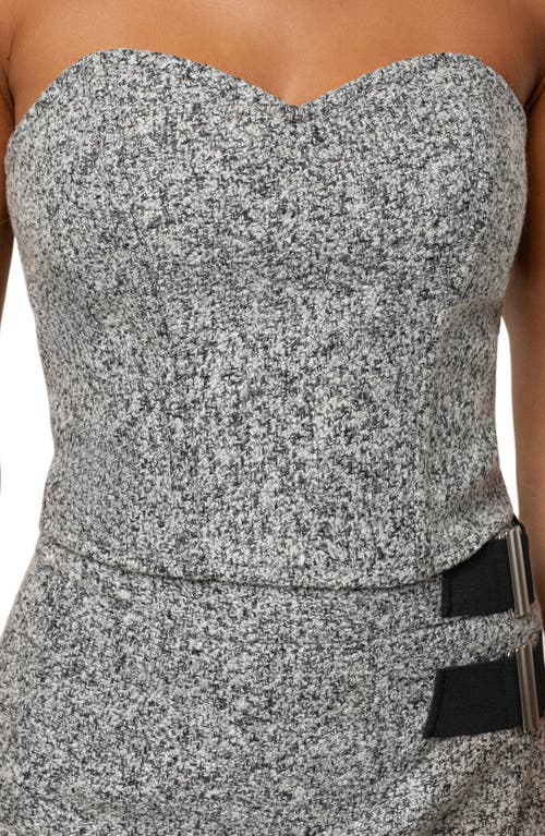 Jluxlabel All You Need Strapless Tweed Top In Gray