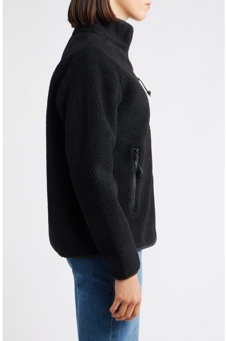 Women's Vardag Pile Fleece Zip Jacket, Alternate, color, BLACK