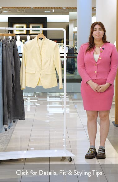 Halogen® Inverted Lapel Linen Blend Blazer (Women) | Nordstromrack
