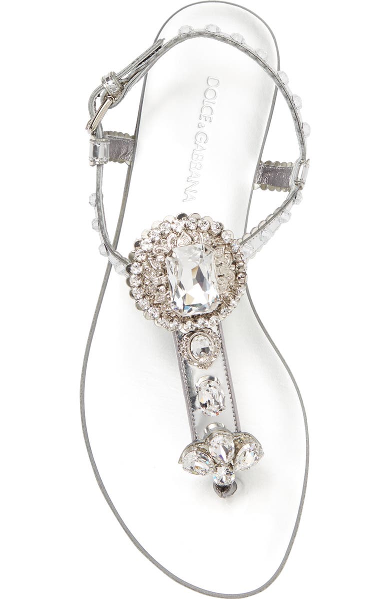 Dolce&Gabbana Jeweled Thong Sandal, Alternate, color,