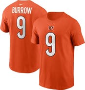 Nike Men's Nike Joe Burrow  Orange Cincinnati Bengals  Player Name & Number T-Shirt