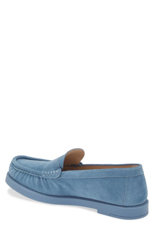 Stuart Weitzman Blake Luxe Suede Slip-on Loafers In Blue Steel