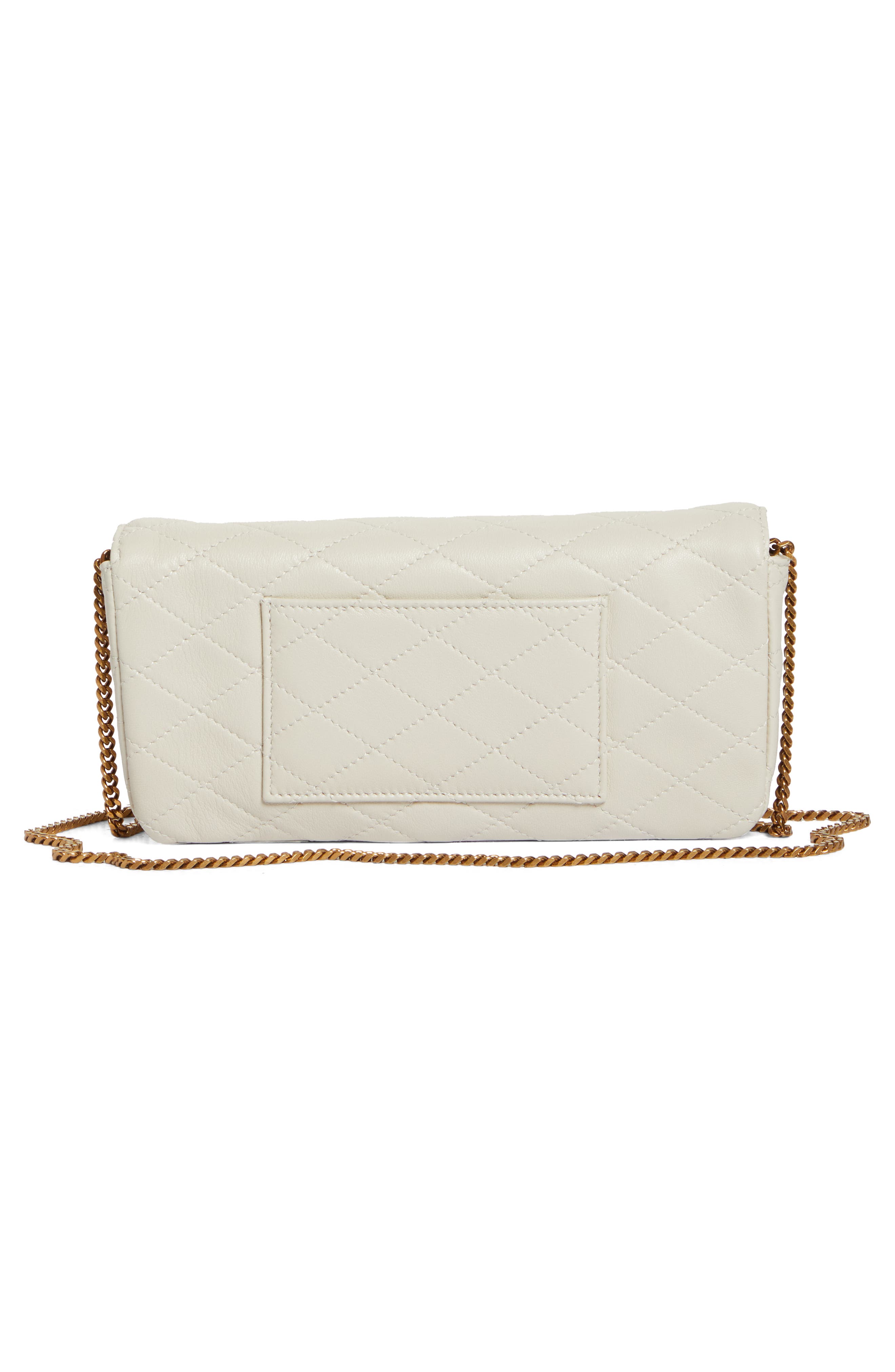 Gaby Quilted Leather Crossbody Phone Pouch, Alternate, color, BLANC VINTAGE