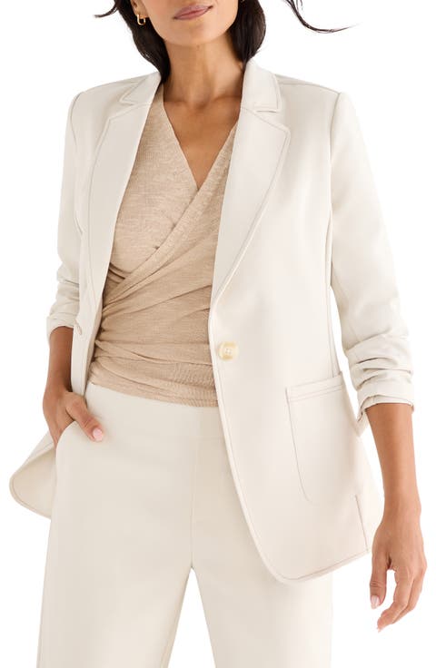 Topstitch Detail Stretch Blazer