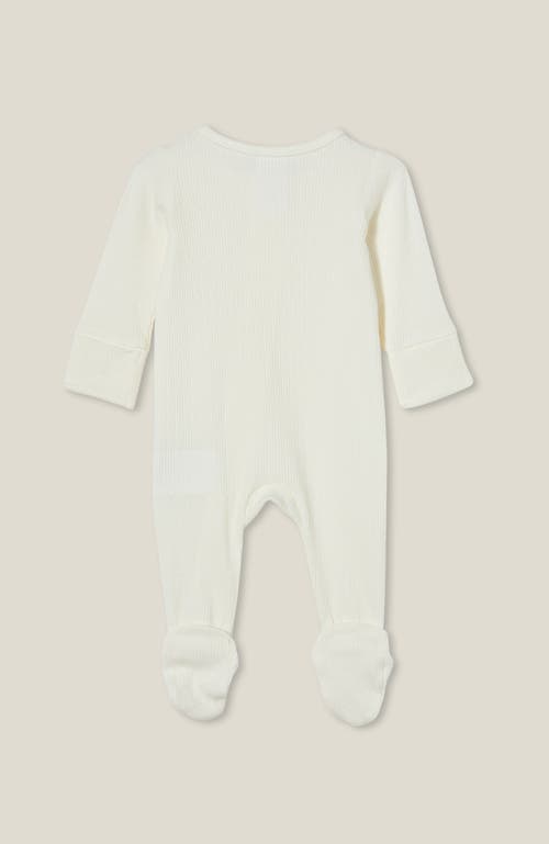 Cotton On Kids Organic Pointelle Zip All In One Romper In Milk