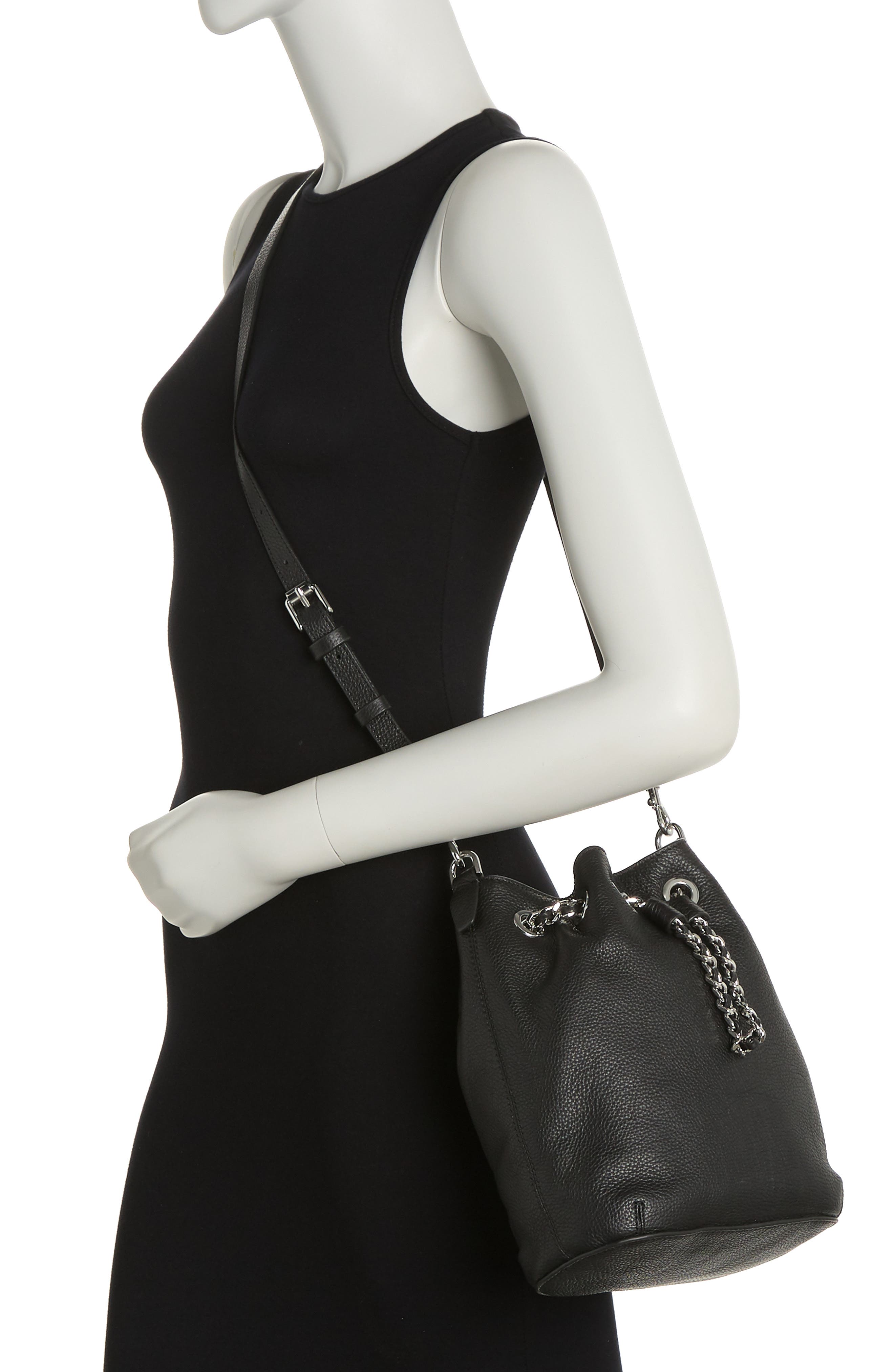 Rebecca Minkoff Chain Drawstring Leather Bucket Bag, Alternate, color, 