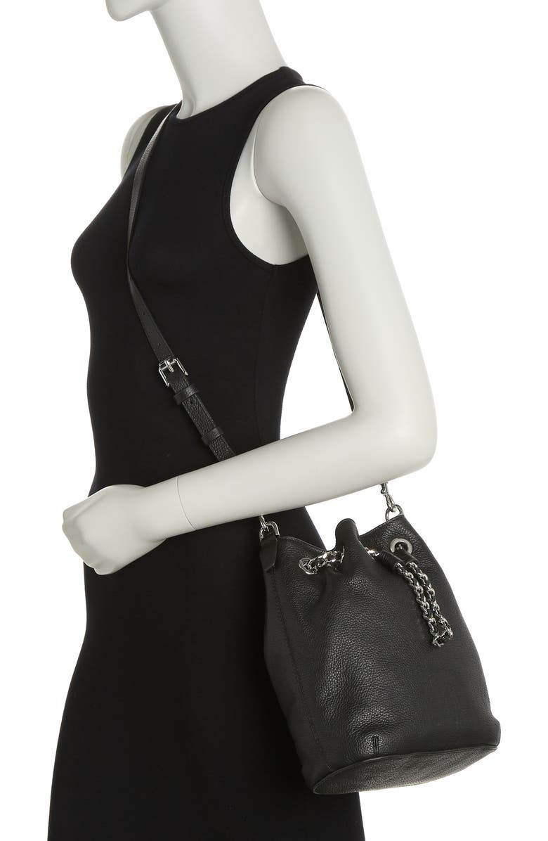 Rebecca Minkoff Chain Drawstring Leather Bucket Bag, Alternate, color,