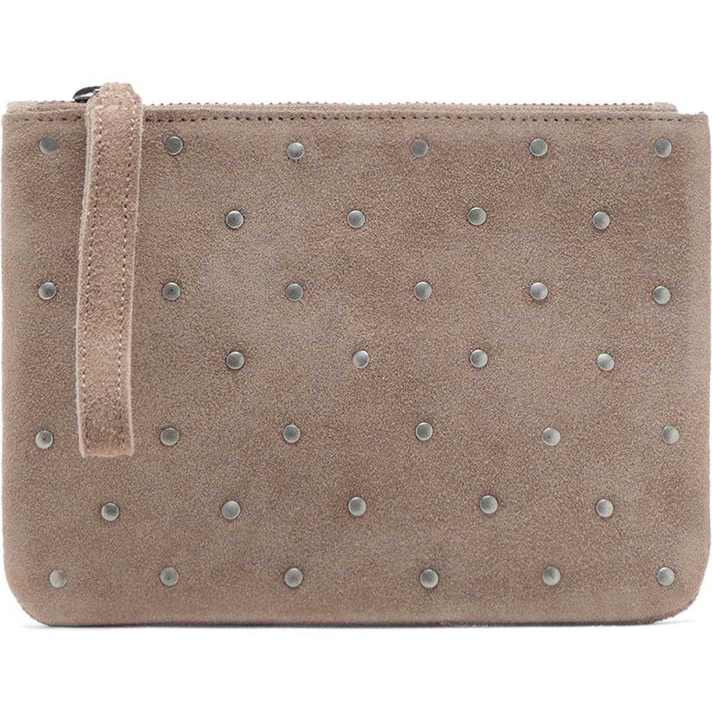 Mango Teen Stud Suede Clutch In Sand