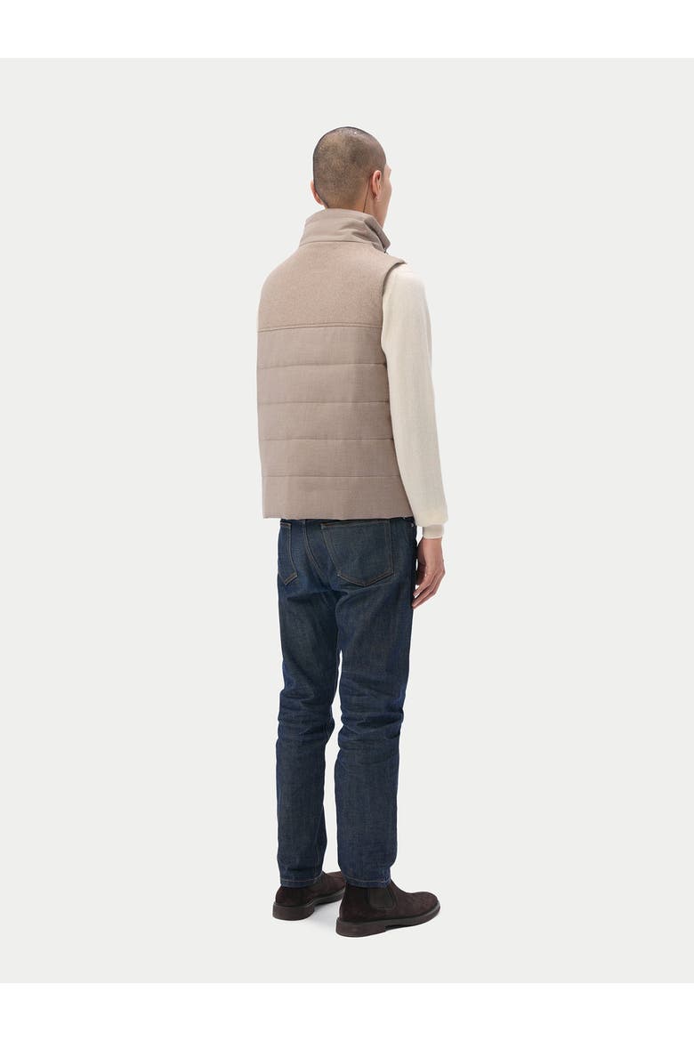 Drawstring Collar Cashmere Vest, Alternate, color, taupe