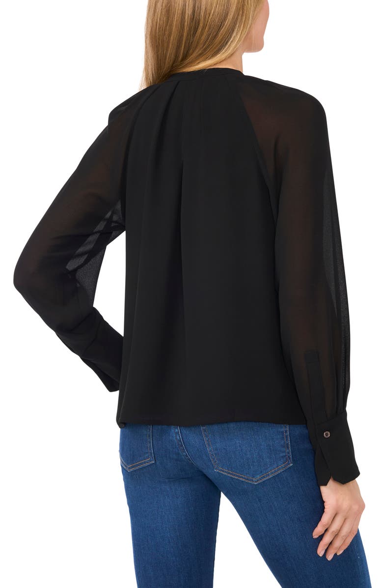 CeCe Tie Neck Georgette Top, Alternate, color, 