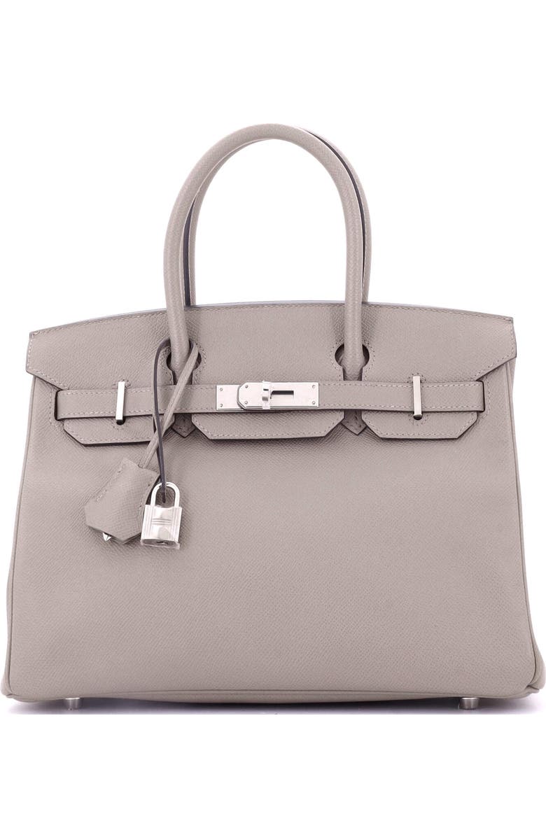 Pre-Owned Hermes Birkin Handbag Grey Epsom with Palladium Hardware 30, Main, color, Gris Asphalte