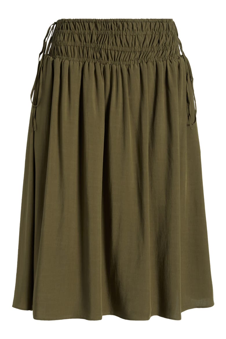 Smock Waist Skirt, Alternate, color, OLIVE