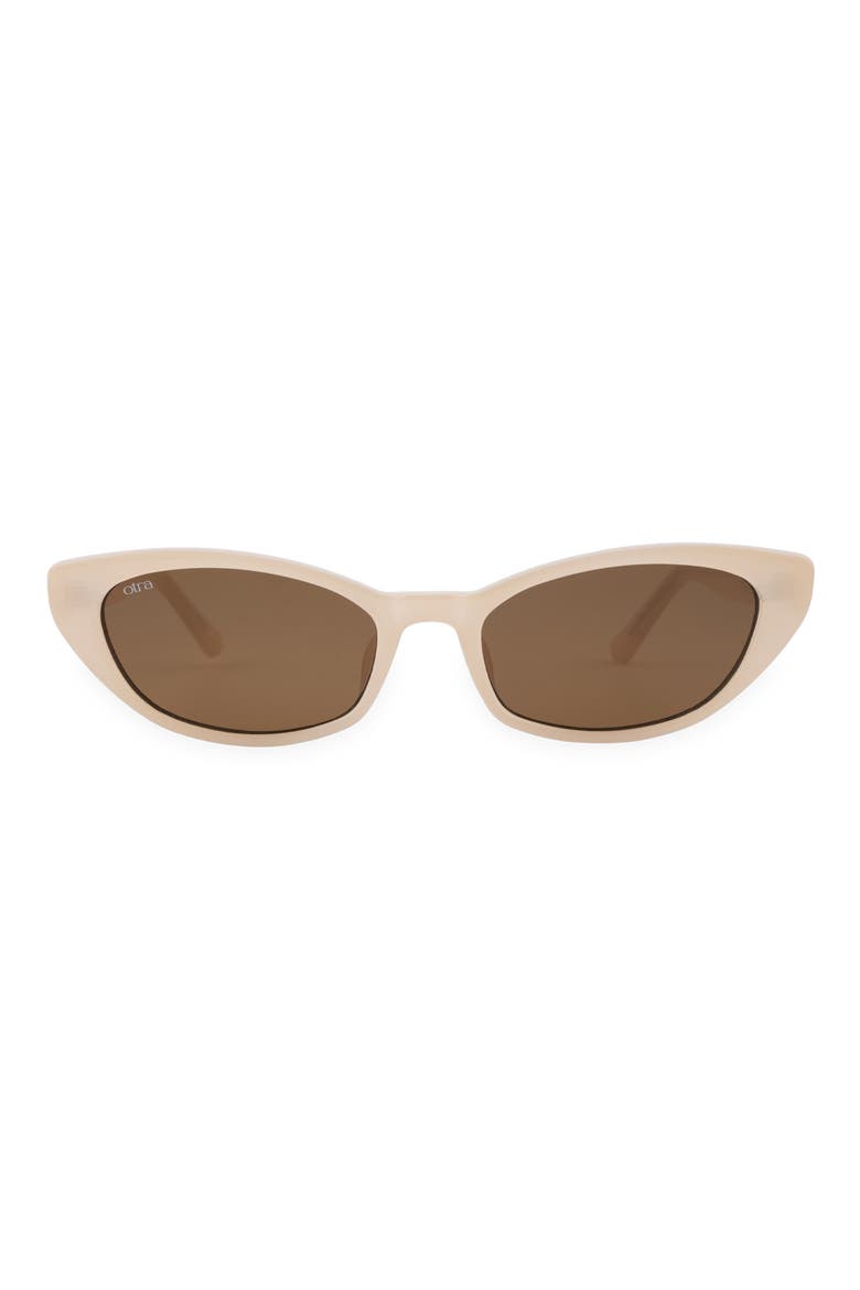 Shona Cat Eye Sunglasses, Main, color, FROSTED IVORY/ BROWN